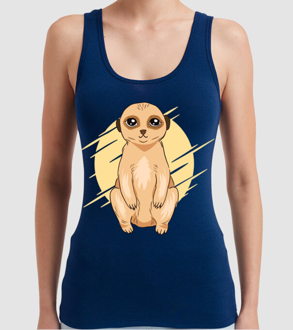 Suricată model albastru închis pe tricou