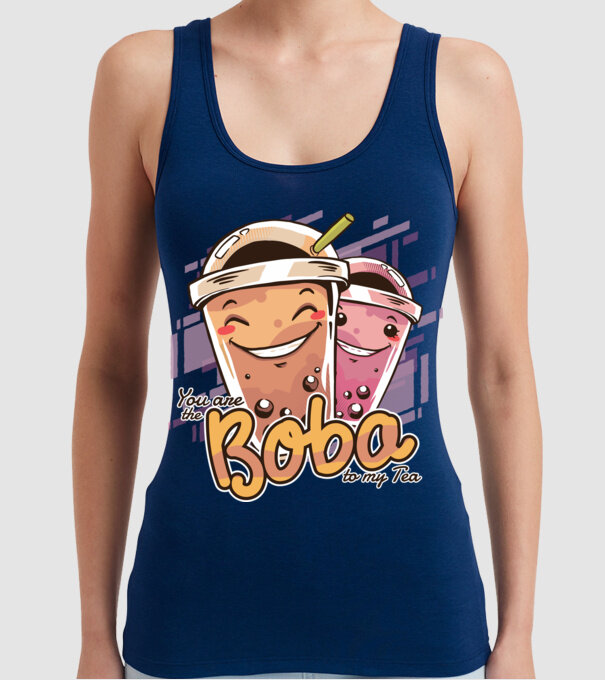 Tu ești Boba pentru ceaiul meu model albastru închis pe tricou
