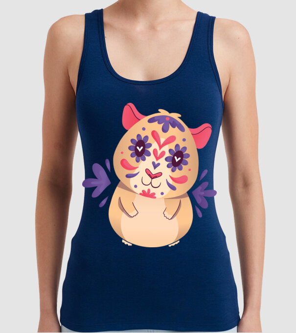 Porcușor de Guineea model albastru închis pe tricou