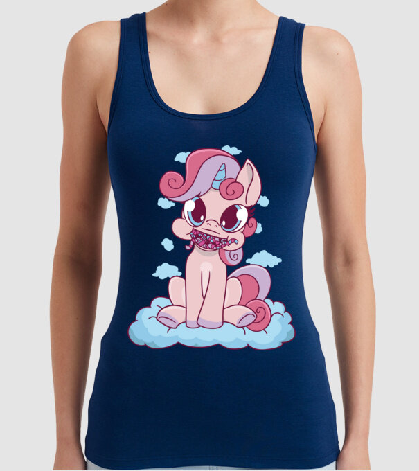 Unicorn cu bomboane model albastru închis pe tricou