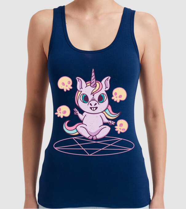 Unicorn invocare model albastru închis pe tricou