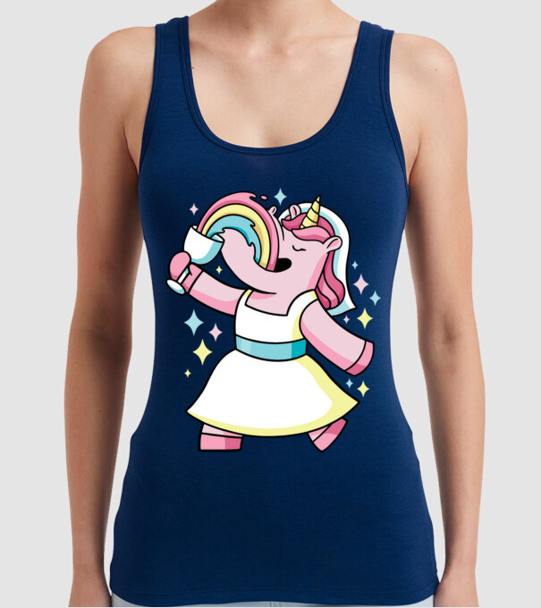 Unicorn Mireasă model albastru închis pe tricou