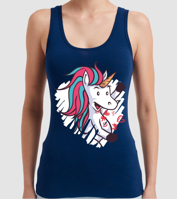 'Dragoste Unicorn pentru Valentine''s Day' model albastru închis pe tricou