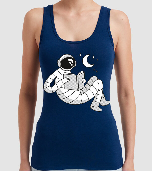 Lectură Astronaut model albastru închis pe tricou