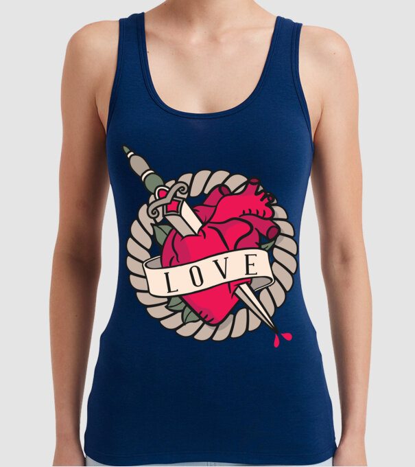 Fire and Ice model albastru închis pe tricou