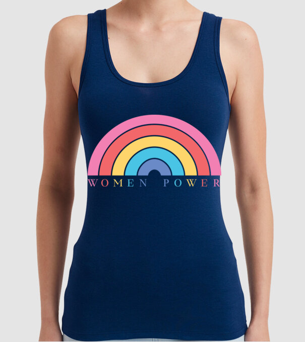 Women Power Curcubeu Ziua Femeii model albastru închis pe tricou