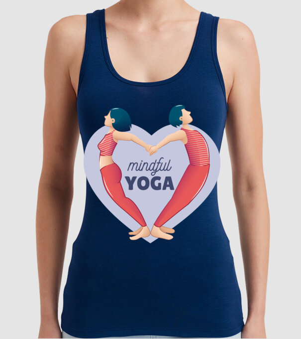 Dragoste Yoga - tricou Yoga model albastru închis pe tricou