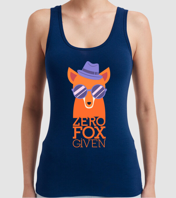Zero Fox Given model albastru închis pe tricou