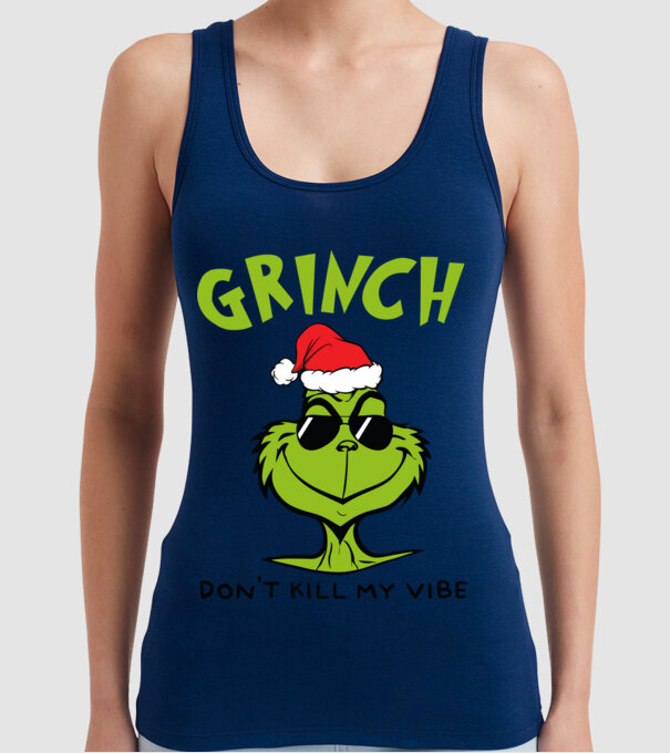Grinch - Don't kill my vibe model albastru închis pe tricou