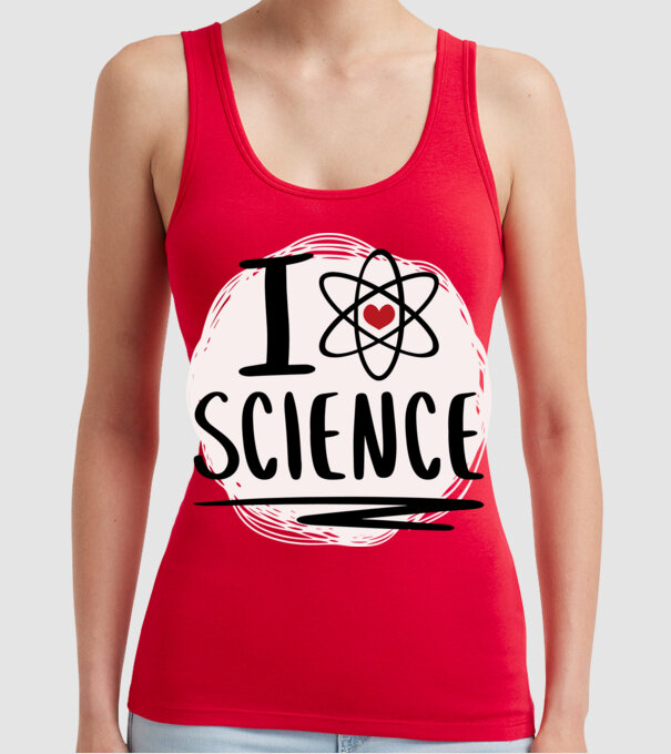 I Love Science știință model roșu pe tricou