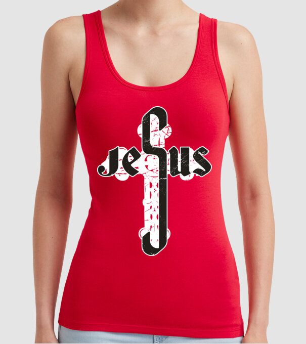 Iisus Cruce model roșu pe tricou