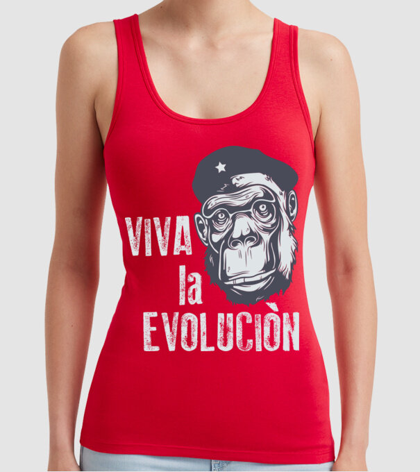 Viva La Evolucion model roșu pe tricou