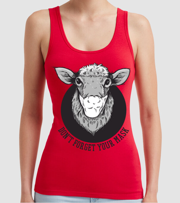 Don't forget your mask model roșu pe tricou