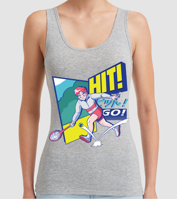 Anime Jucător de tenis băiat model gri pe tricou