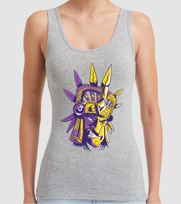 Războinic Aztec model gri pe tricou