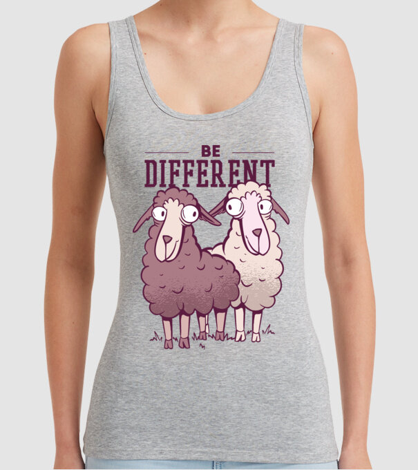 Be different - Fii diferit model gri pe tricou