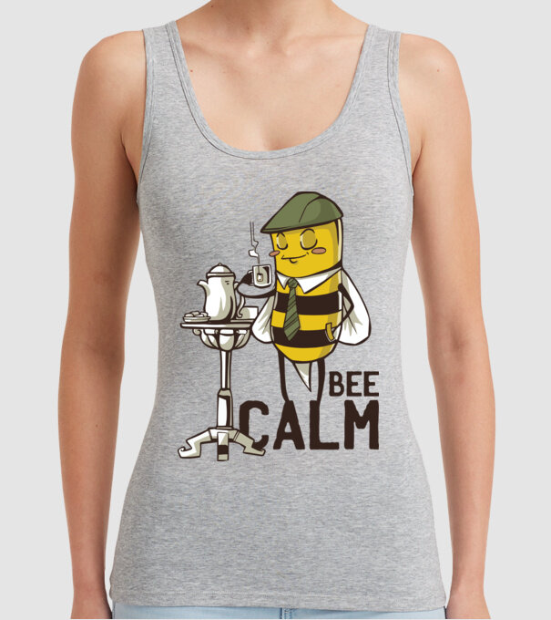 Bee Calm - Fii răbdător Albinuță model gri pe tricou