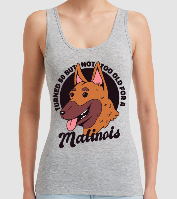 Câine ciobănesc belgian model gri pe tricou