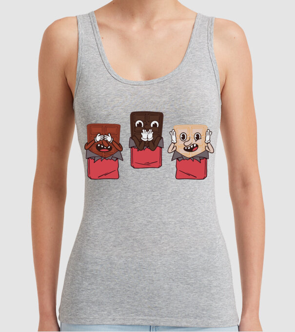 Trio de ciocolată model gri pe tricou