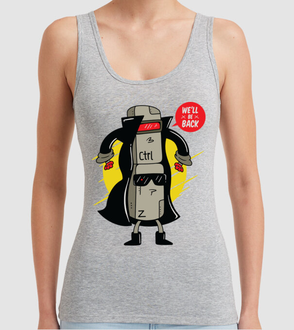 Ctrl Z Terminator Parodie model gri pe tricou
