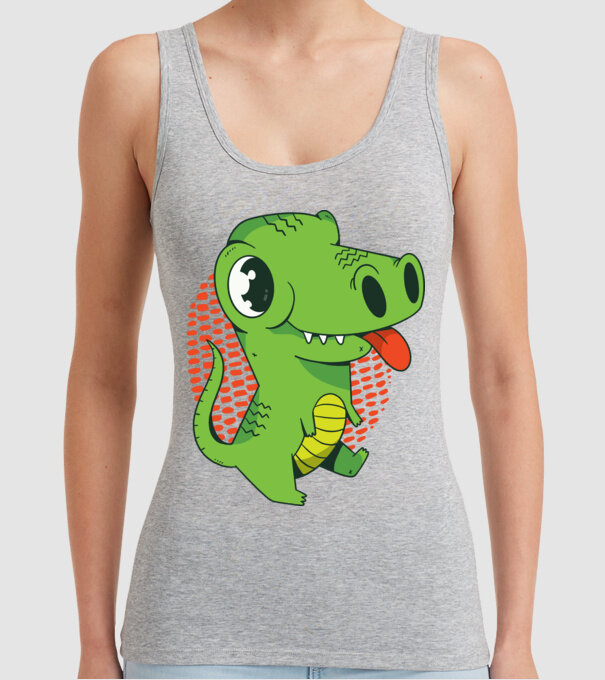 Dinozaur drăguț model gri pe tricou