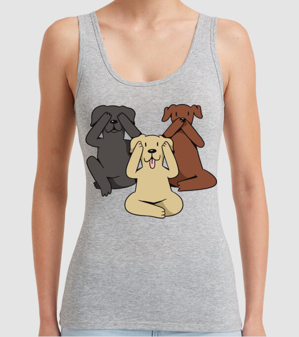 Câini drăguți model gri pe tricou