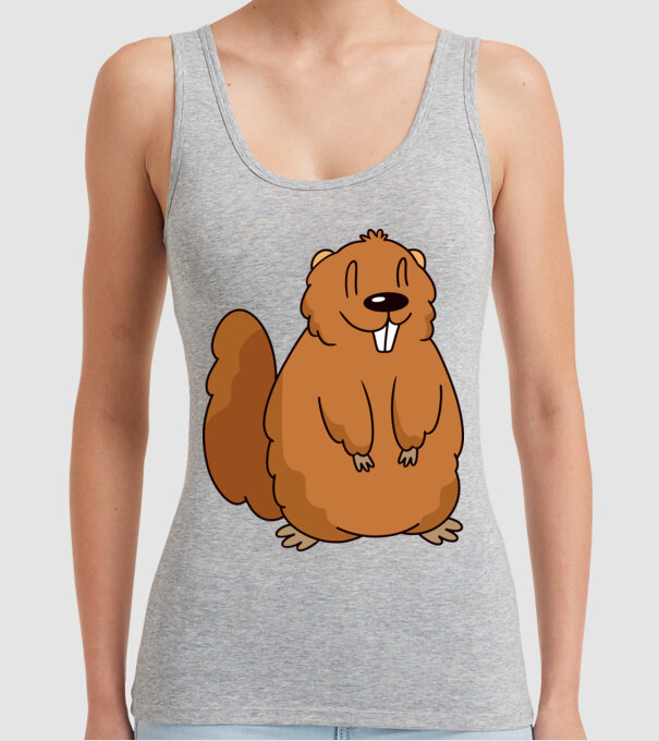 Marmotă drăguță model gri pe tricou