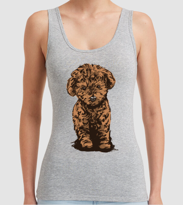 Pudel Drăguț model gri pe tricou