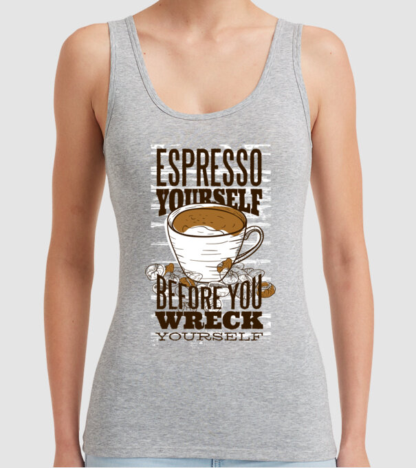 Espresso Yourself cu Cafea model gri pe tricou