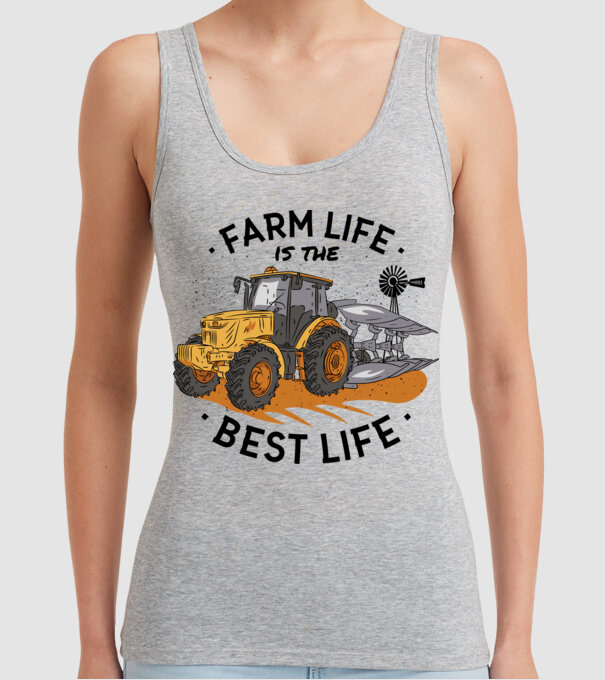 Farm Life is the Best Life Tractor model gri pe tricou