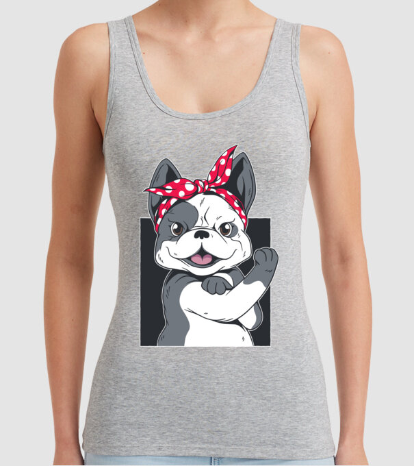 Bulldog Francez model gri pe tricou