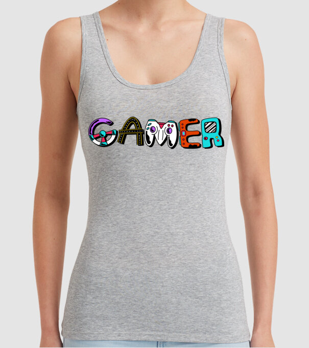 Inscripție Gamer model gri pe tricou