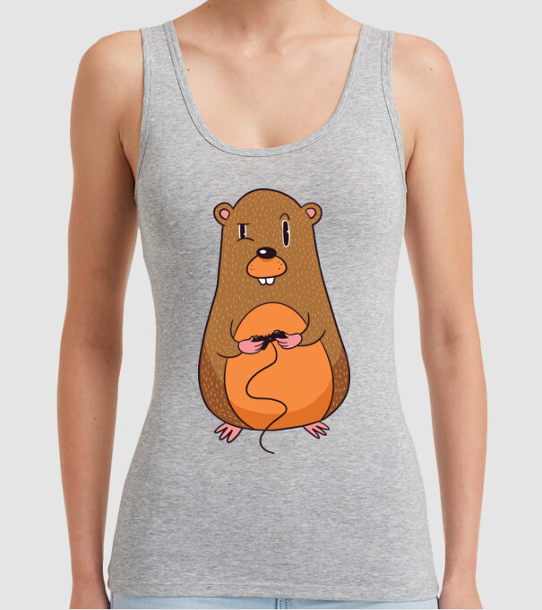 Hamster Gamer model gri pe tricou