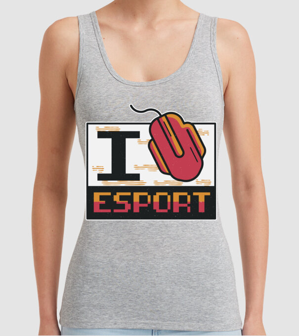 I love Esport model gri pe tricou