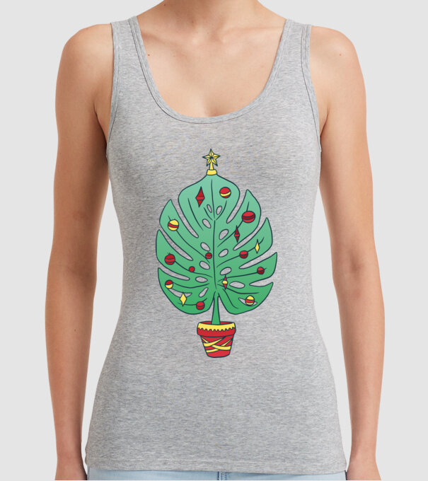 Palmier de Crăciun model gri pe tricou