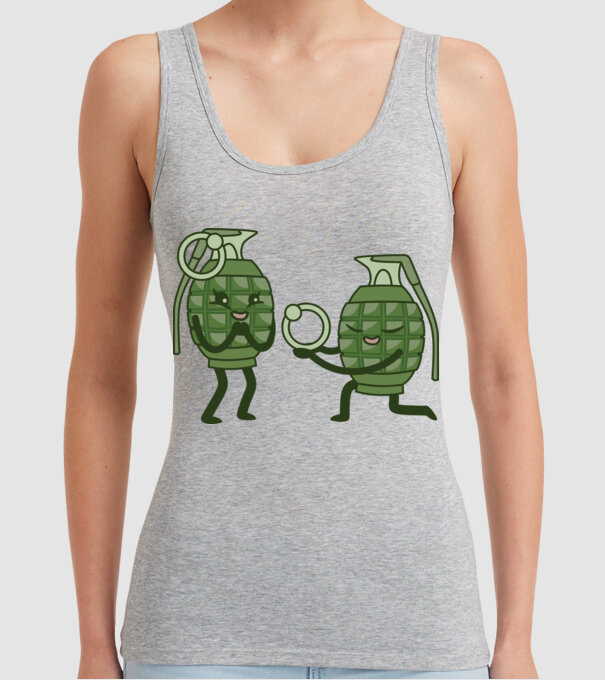 Grenadă de mână Cerere în căsătorie Dragoste model gri pe tricou
