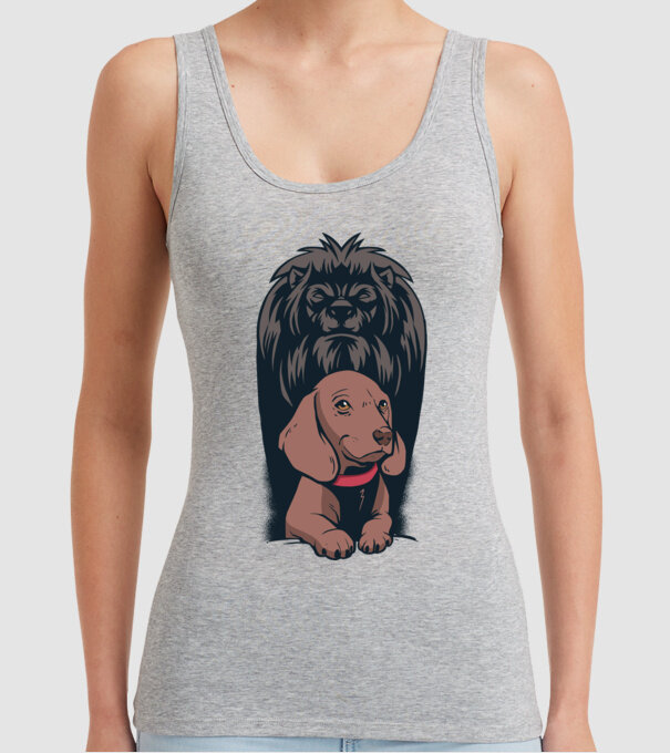 Cățeluș Leu cu umbră model gri pe tricou