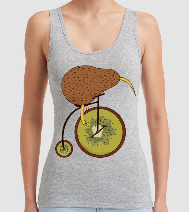 Bicicletă Kiwi model gri pe tricou