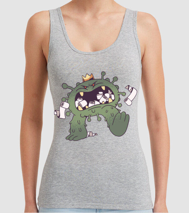 Monstru de hârtie igienică Coronavirus model gri pe tricou