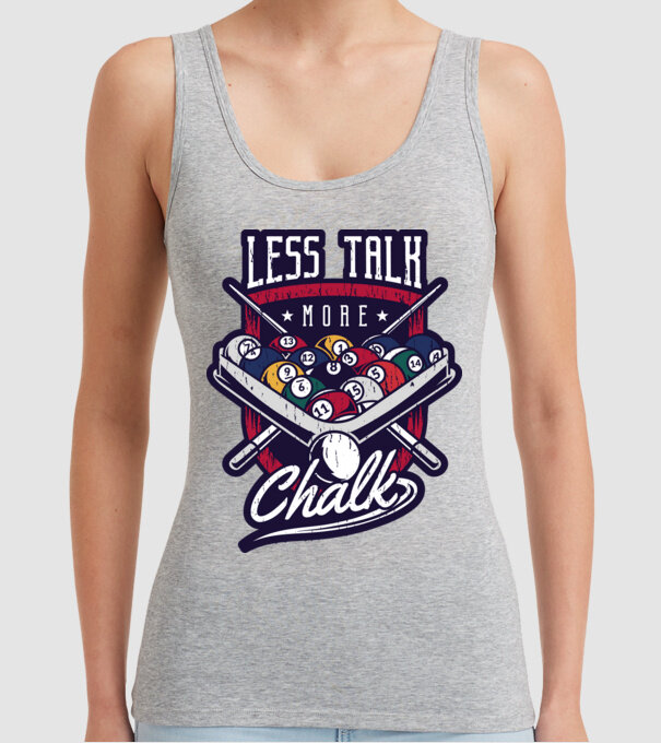 Less Talk More Chalk Billiard model gri pe tricou