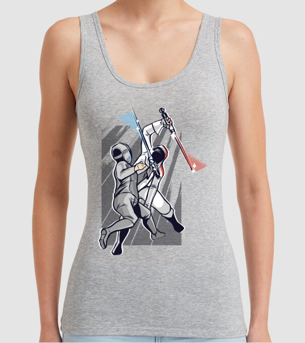 Sabie laser scrimă model gri pe tricou