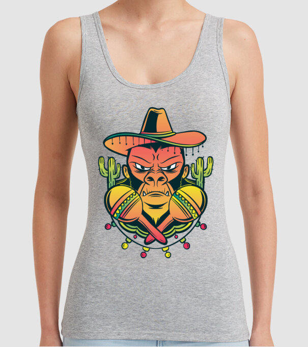 Gorila mexicană model gri pe tricou