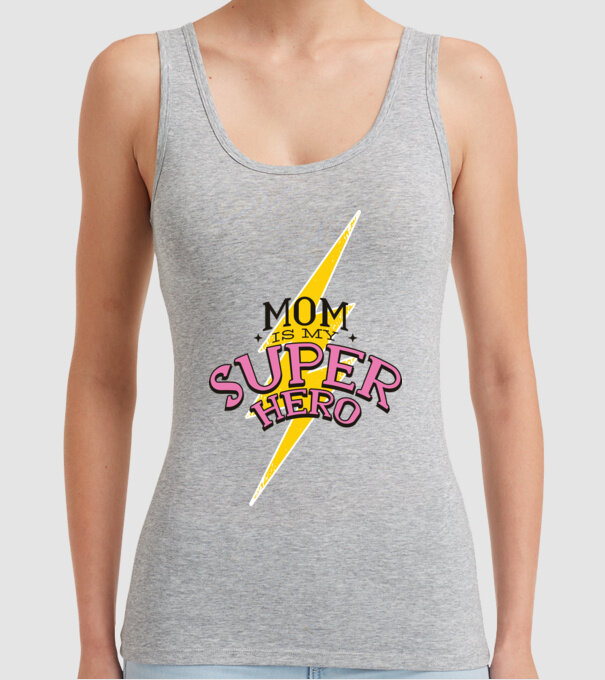 Mom is my Superhero tricou pentru mama model gri pe tricou