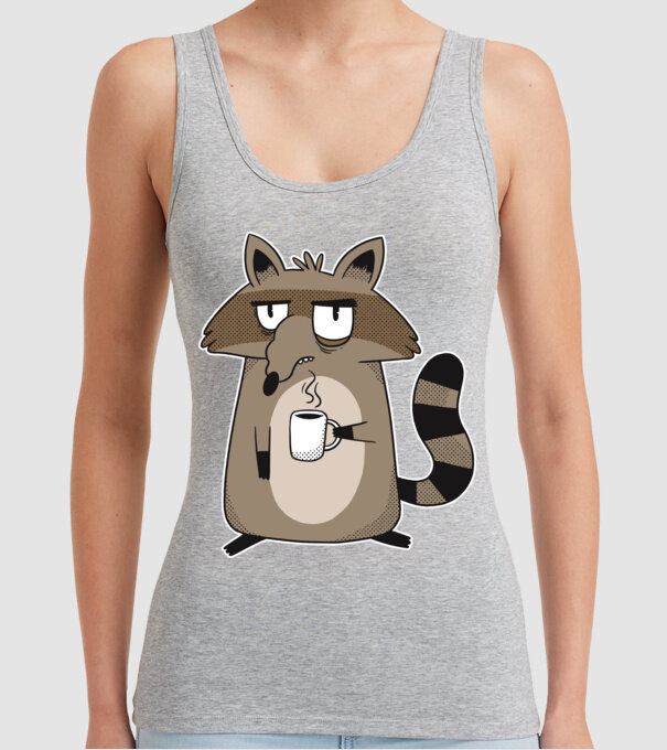 Raton cu cafea model gri pe tricou