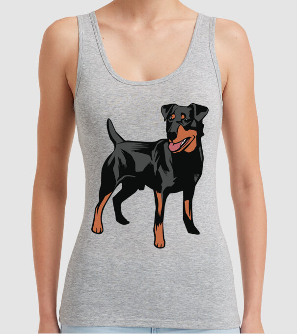 Câine de vânătoare german Terrier model gri pe tricou