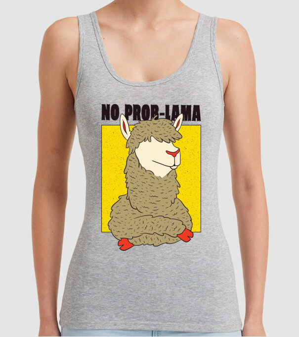 No Prob LLama - Lama model gri pe tricou