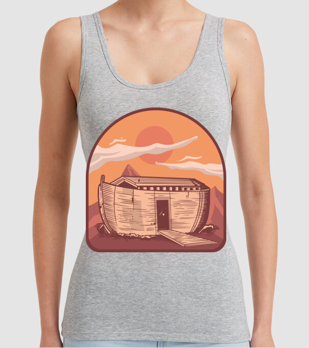 Arca lui Noe model gri pe tricou