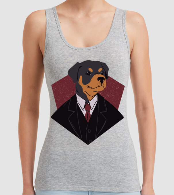 Câine în Costum model gri pe tricou