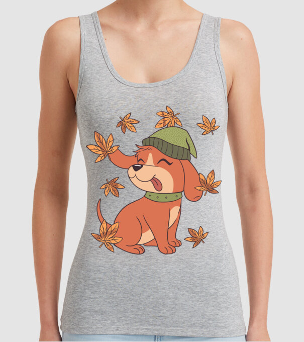 Câine Toamna model gri pe tricou