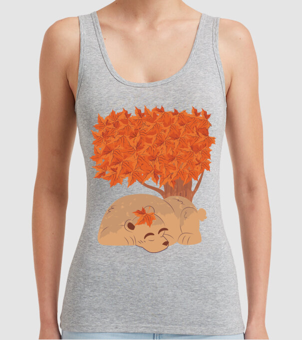 Urs de toamnă model gri pe tricou